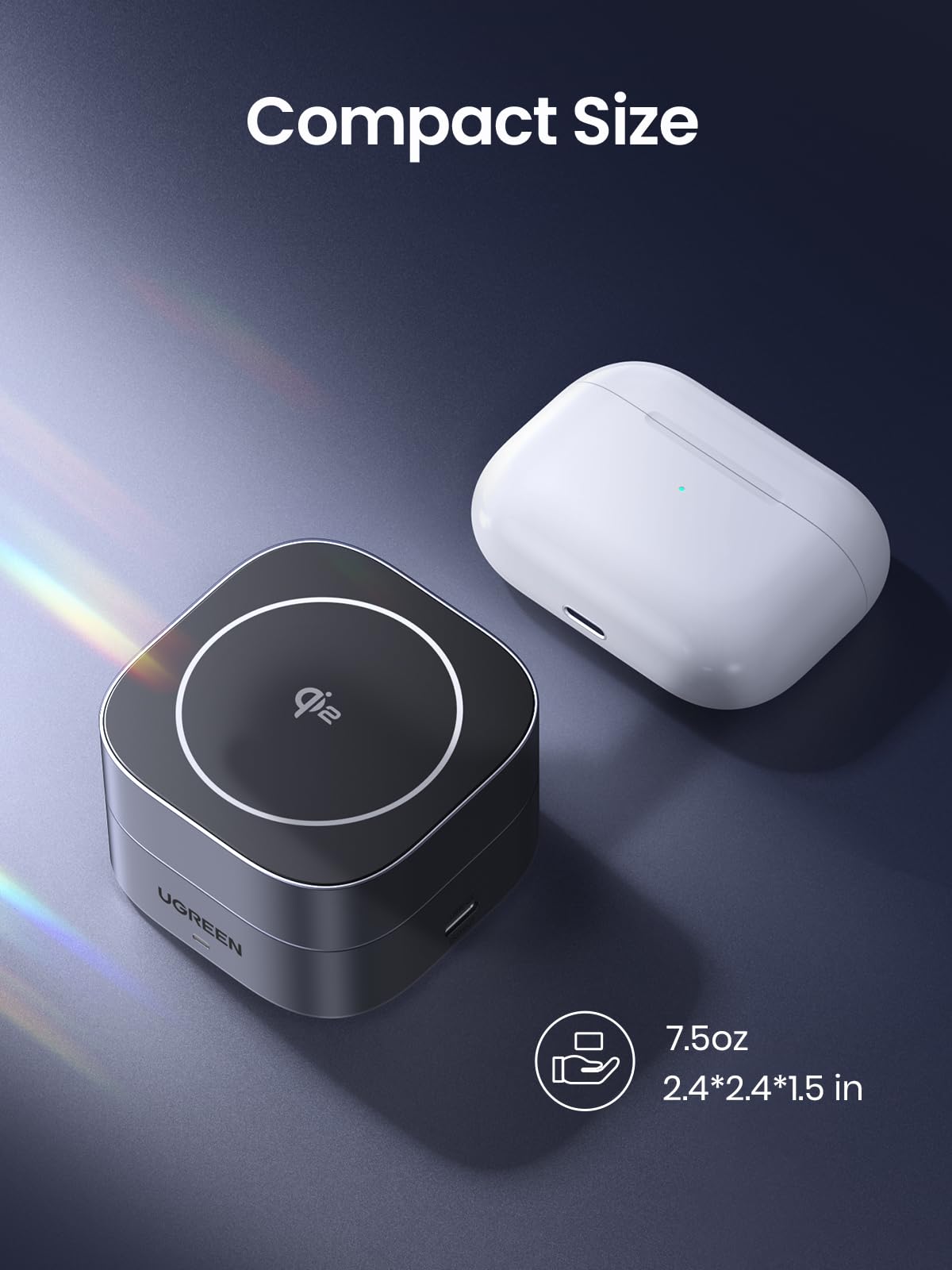 UGREEN MagFlow Qi2 15W 2-in-1 Wireless Charger