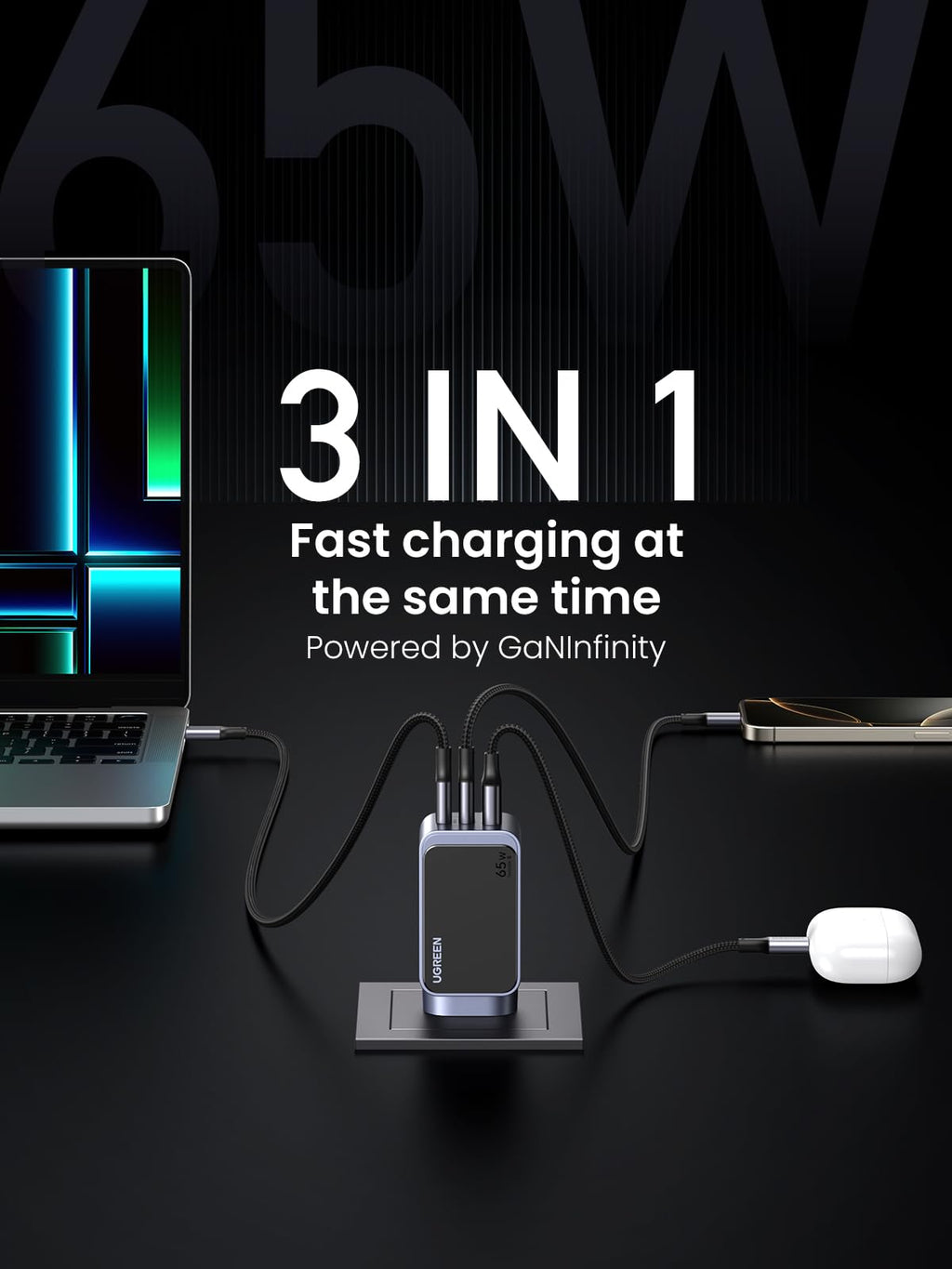 UGREEN Nexode S 65W 3-Port Charger