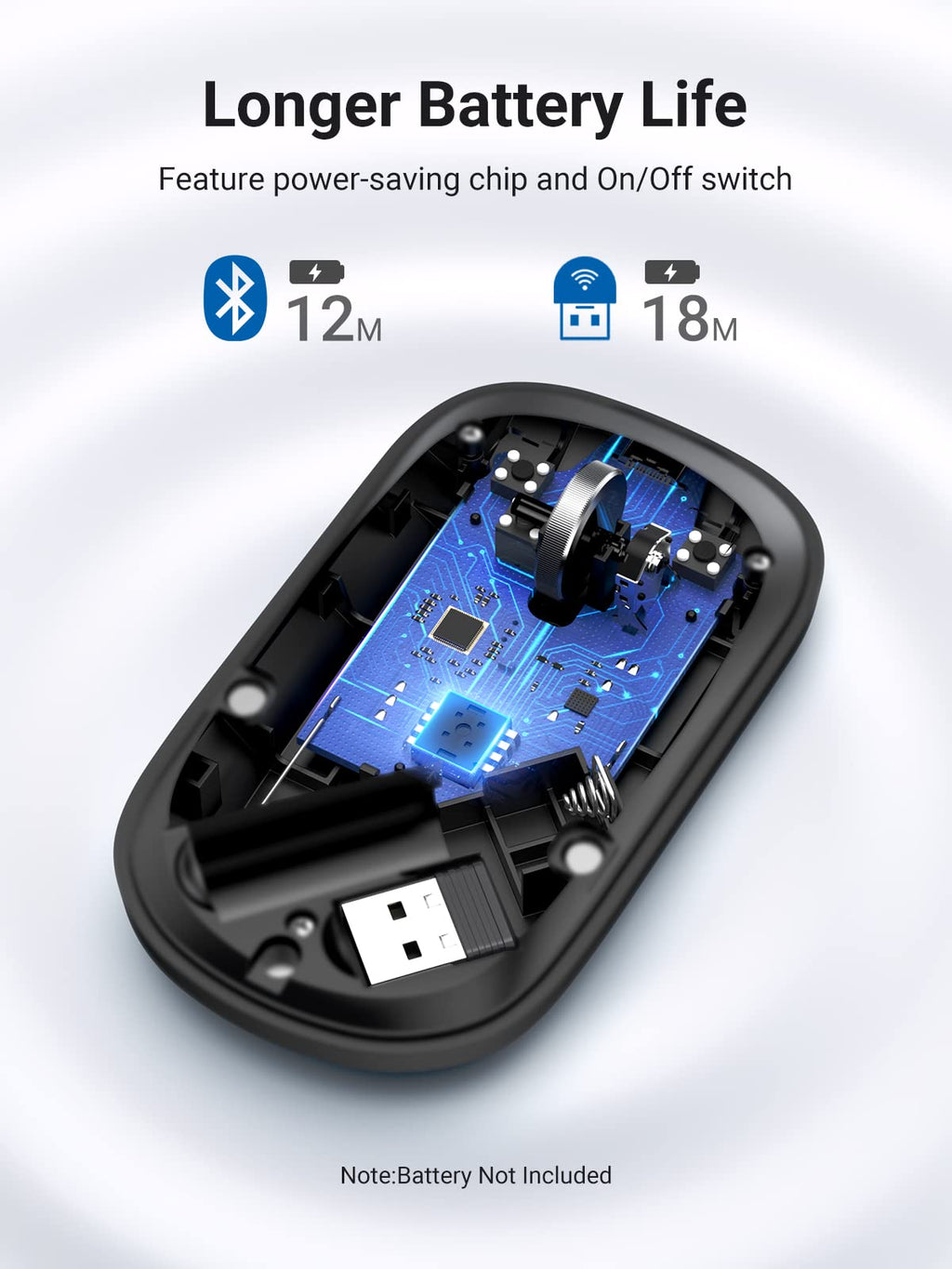 UGREEN Silent Mice Cordless Slim USB 2.4G