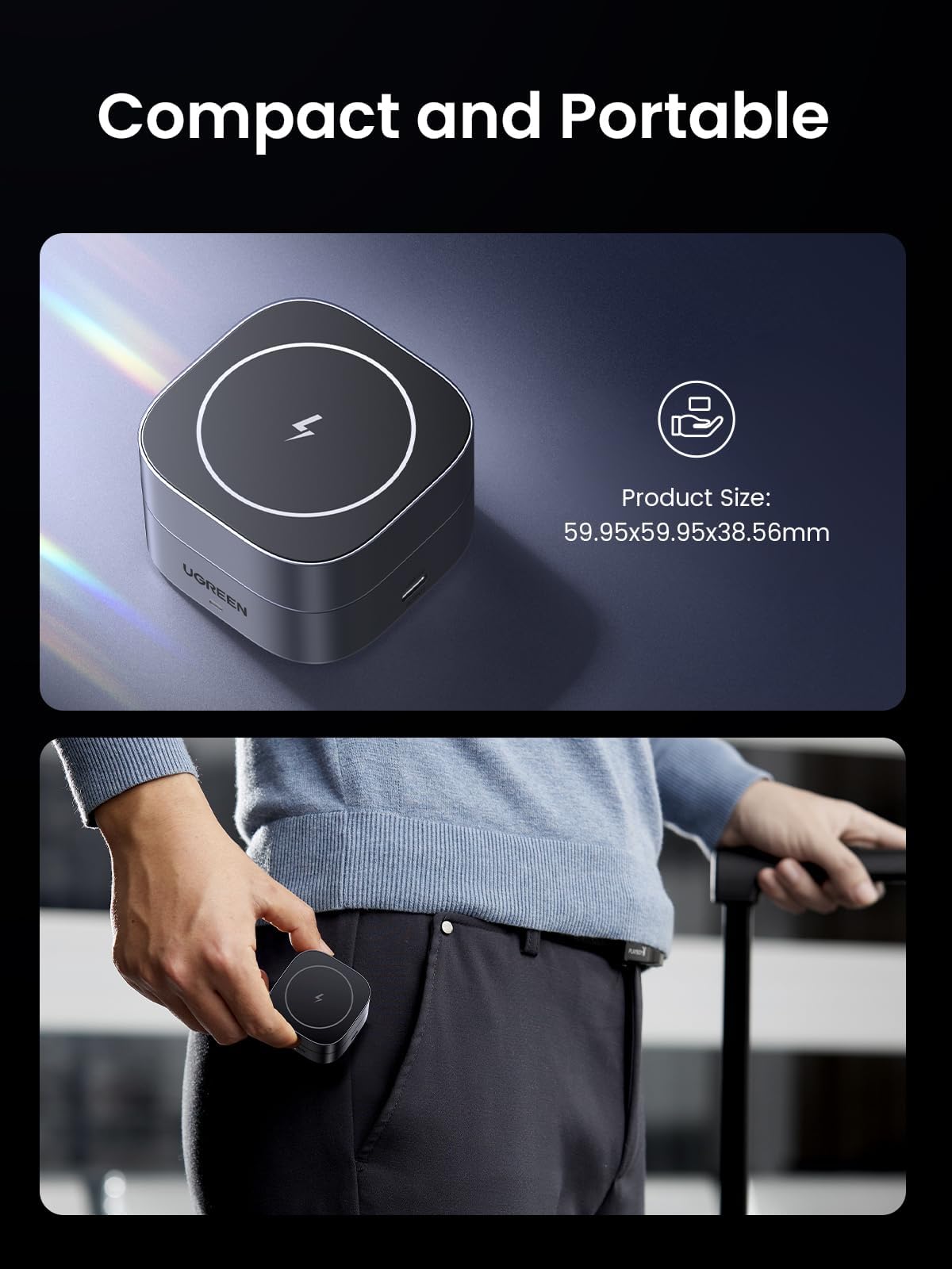 UGREEN 15W 2-in-1 Wireless Charger