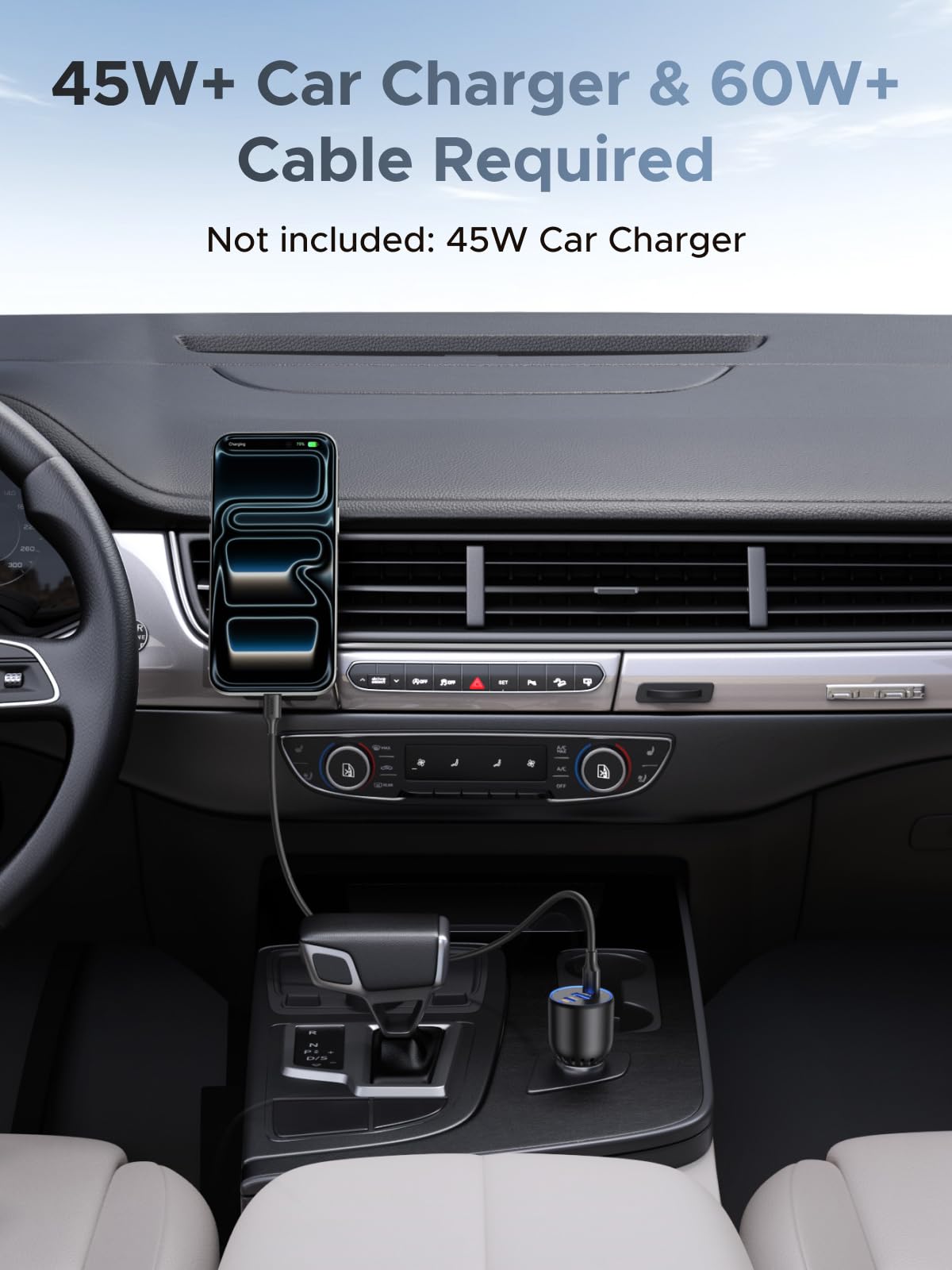 UGREEN MagFlow 25W Magnetic Wireless Car Charger