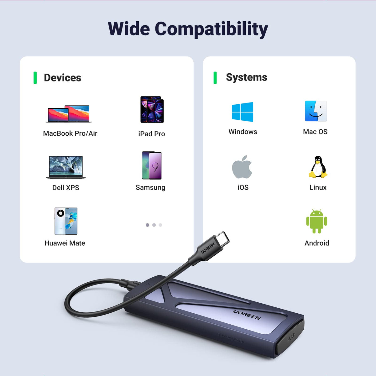 UGREEN 10Gbps M.2 NVMe Enclosure Adapter