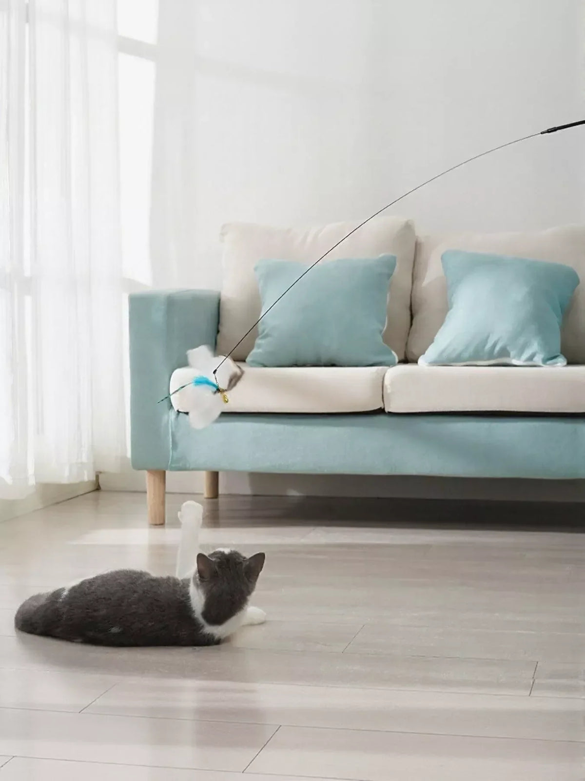 Interactive Feather Teaser Cat Wand Toy