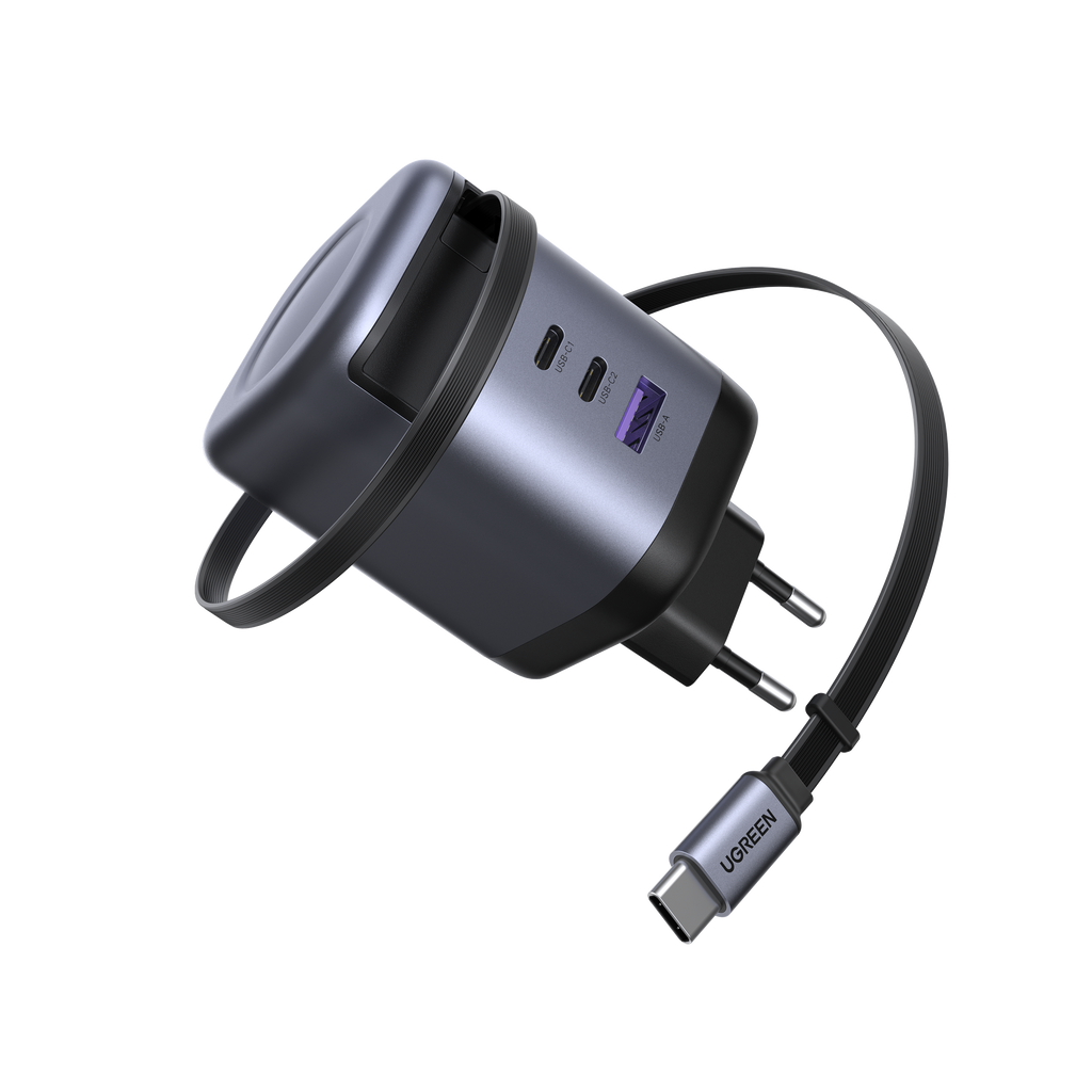 UGREEN Nexode หัวชาร์จแบบยืดหดได้ บิวท์อินสาย USB-C 100W