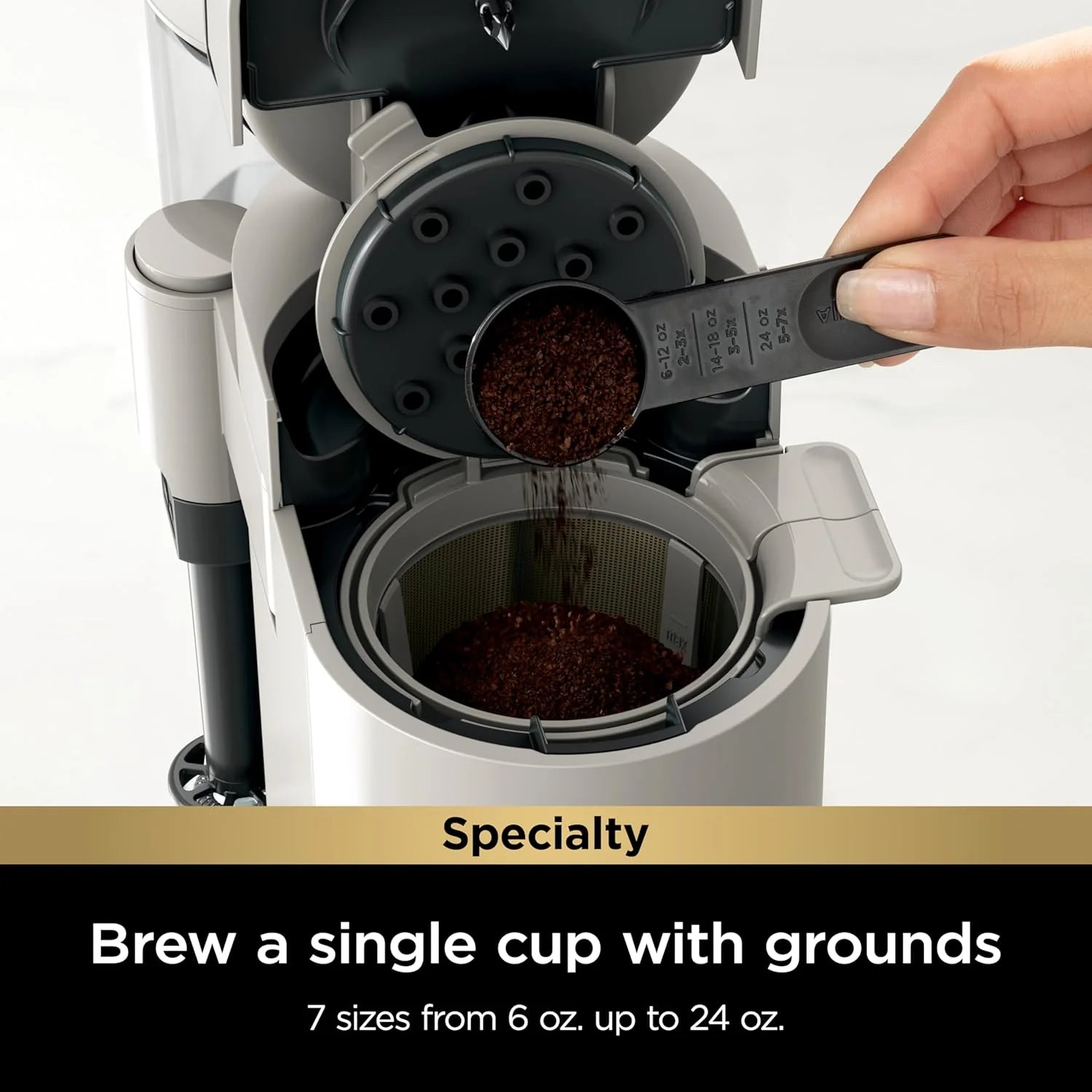 Ninja Pod & Grounds Single-Serve Coffee Maker 56-oz. Reservoir Stone PB051ST
