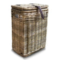 Kitchen Trash Basket with Metal Liner Antique Walnut Brown