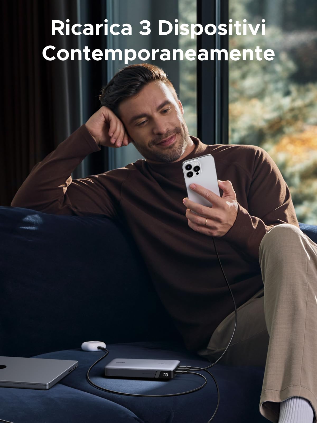 UGREEN Nexode Power Bank 145W 25000mAh, Caricatore Portatile Ricarica Rapida USB C PD 3.1 140W con Display