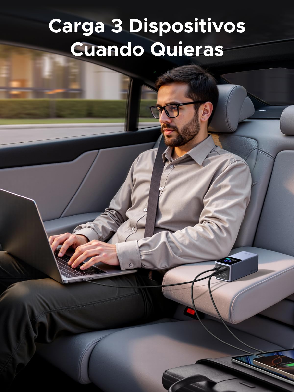 UGREEN Nexode Power Bank 20000mAh 130W, Cargador Portátil con 2 USB C y 1 Tipo A 