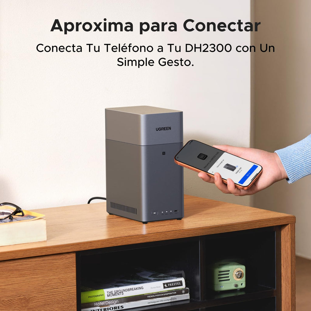 UGREEN NASync DH2300 NAS de Escritorio 2 Bahías, 4GB RAM, Conexión NFC One-Touch