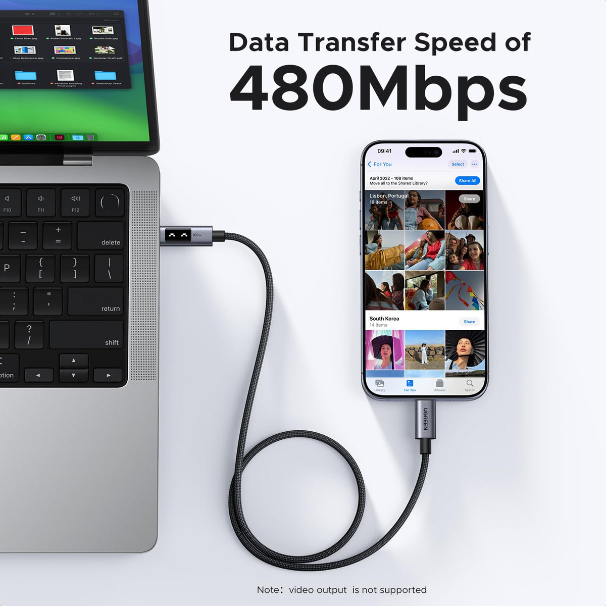 สายชาร์จ UGREEN Uno USB-C to USB-C 100W