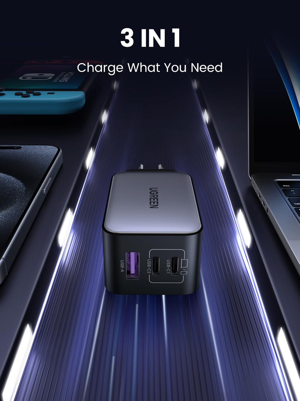 UGREEN Nexode 65W 3-Port Charger