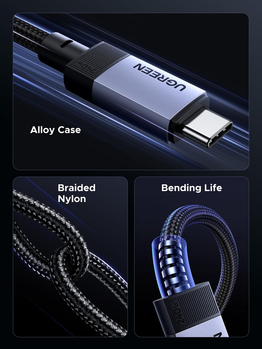UGREEN 240W USB C to USB C 3.2 Gen2 Cable Fast Charging 10Gbps