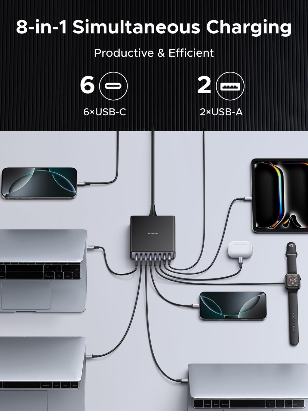 UGREEN Zapix 200W 8-Port Desktop Charger