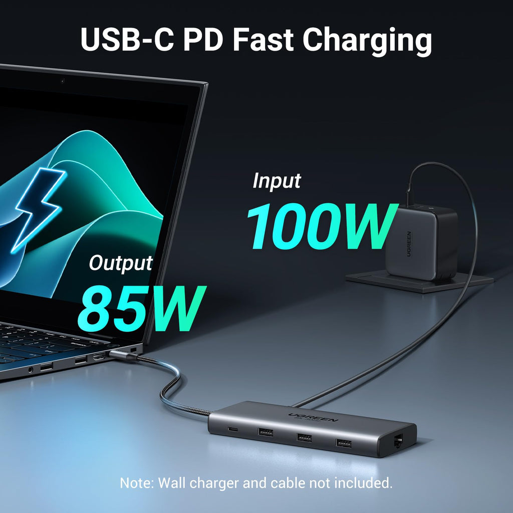UGREEN Revodok Pro 210 موزع USB-C ‏10 في 1 (منفذ 4K@60Hz ×1، منفذ 8K@30Hz ×1)