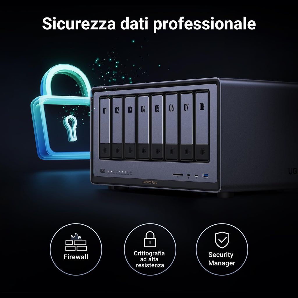 UGREEN NASync DXP8800 Plus 8-Bay Desktop NAS, CPU Intel i5 1235u 10-Core