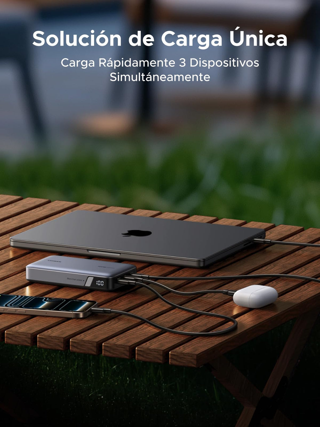 UGREEN Nexode Power Bank 100W 20000mAh, Batería Externa Carga Rápida con Pantalla