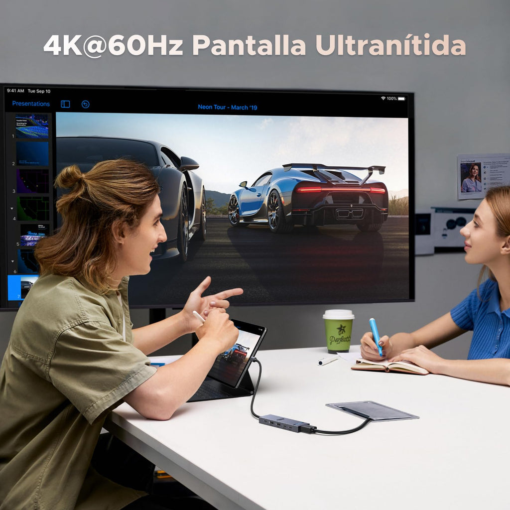 UGREEN Revodok Pro 106 10Gbps Hub USB C HDMI 4K 60Hz Adaptador Ladron Tipo C 3.2 Gen 2 PD 100W 
