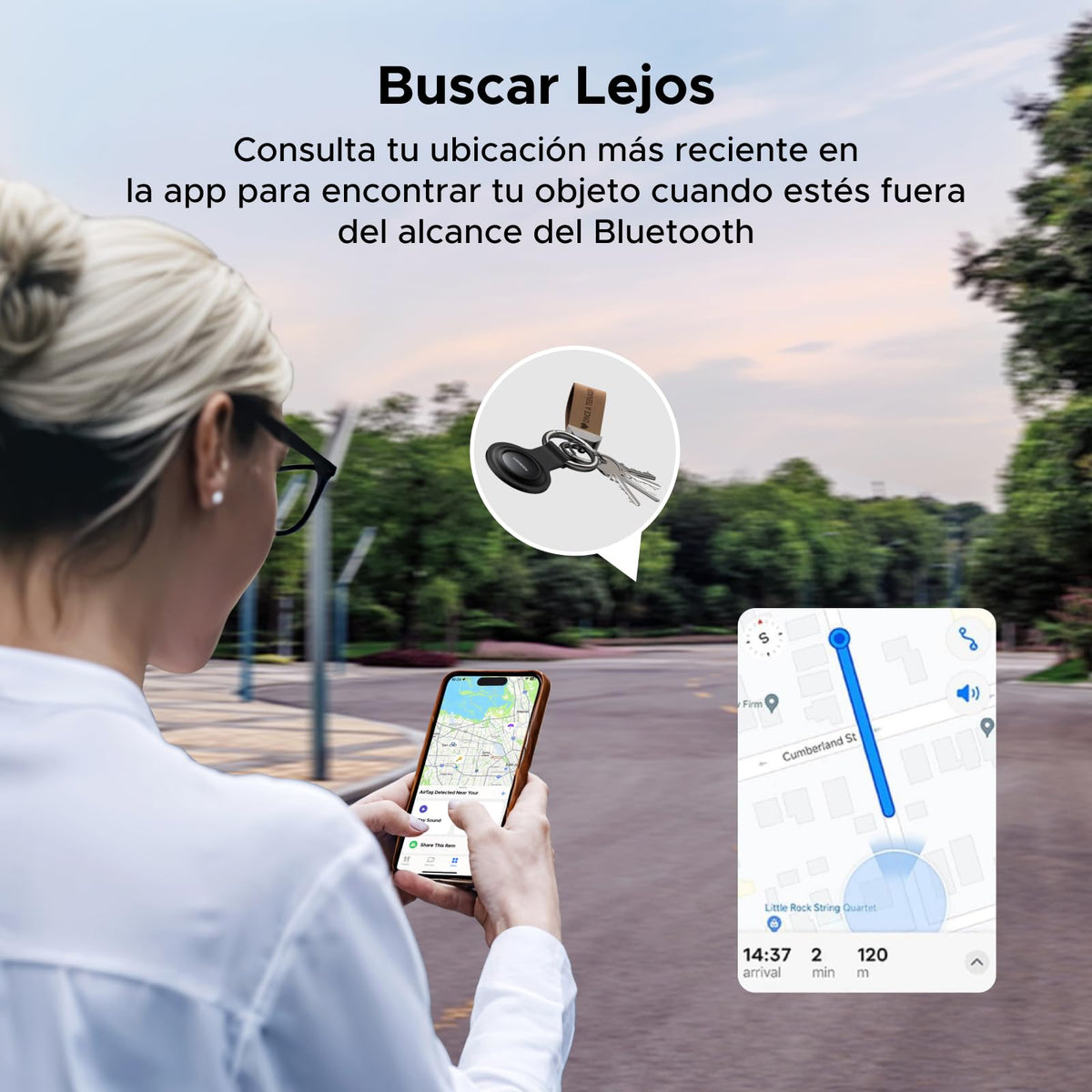 UGREEN FineTrack Mini Tag Localizador Bluetooth SmartTag Tracker Soporte iOS Batería de 18 Meses Rastreador