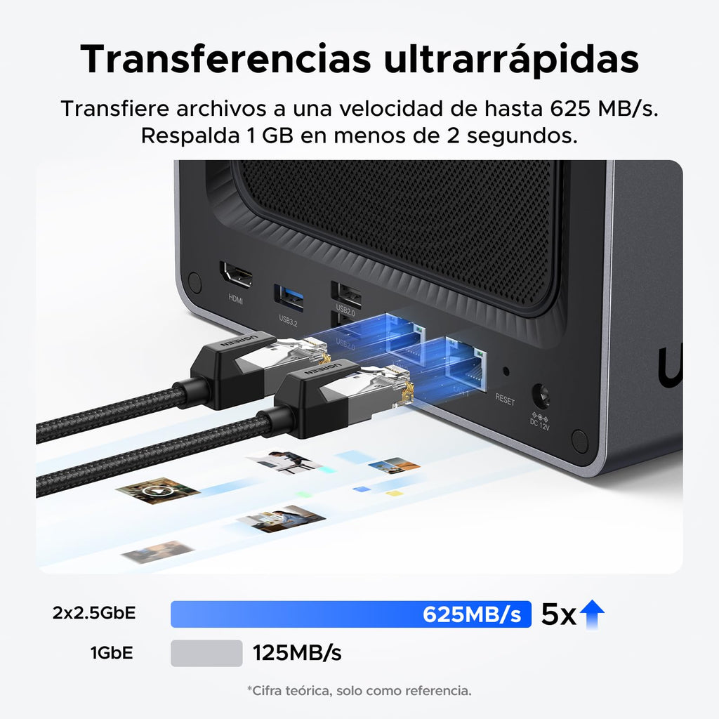 UGREEN NASync DXP4800, NAS de escritorio de 4 bahías, CPU Intel N100 de cuatro núcleos