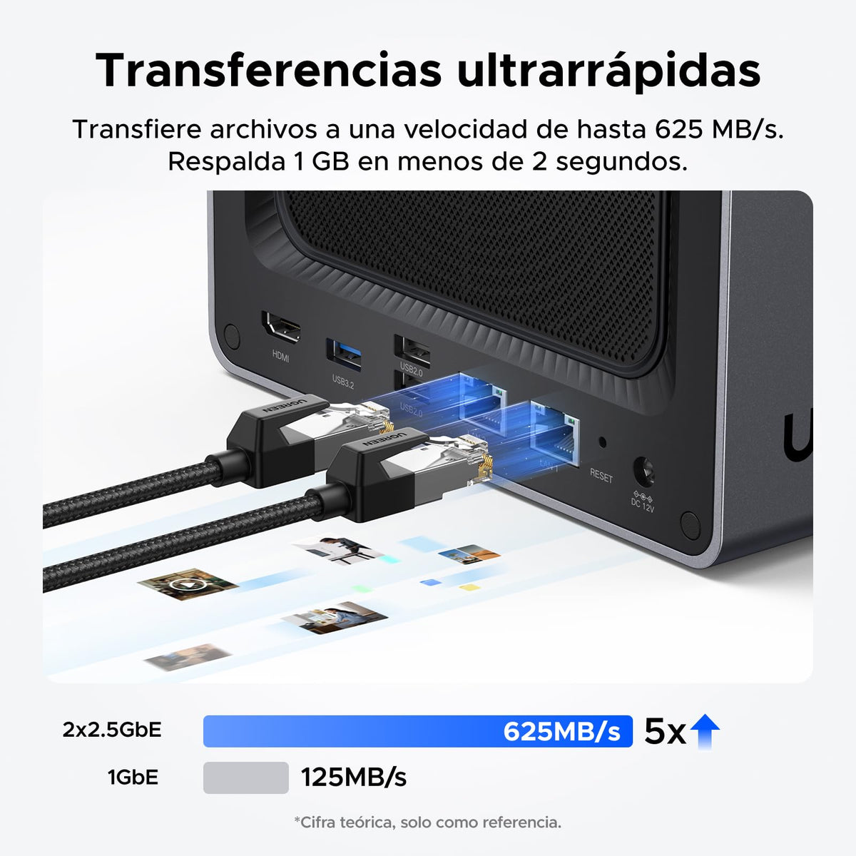 UGREEN NASync DXP4800, NAS de escritorio de 4 bahías, CPU Intel N100 de cuatro núcleos