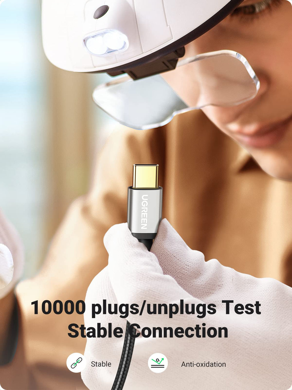 UGREEN USB A to USB C Fast Charging Nylon Braided Cable (18W, 480Mbps)