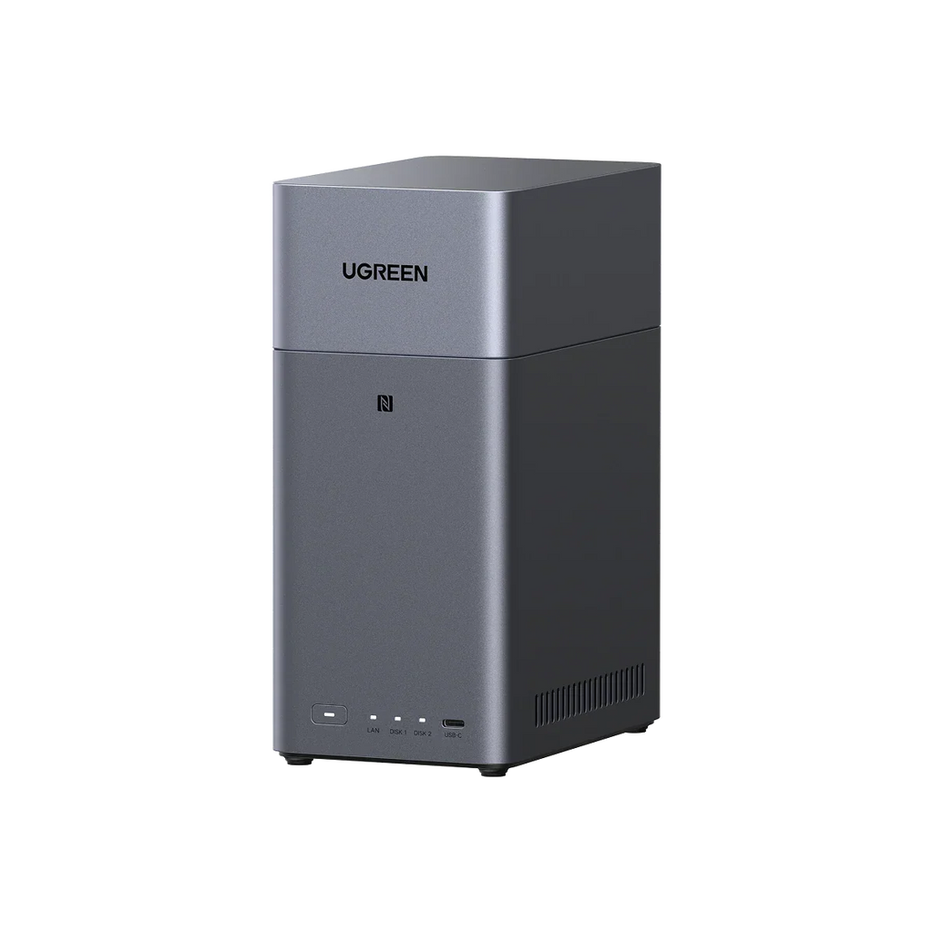 UGREEN NASync DH2300 NAS desktop a 2 alloggiamenti, LAN 1 GbE, 4 GB RAM, connessione NFC One-Touch