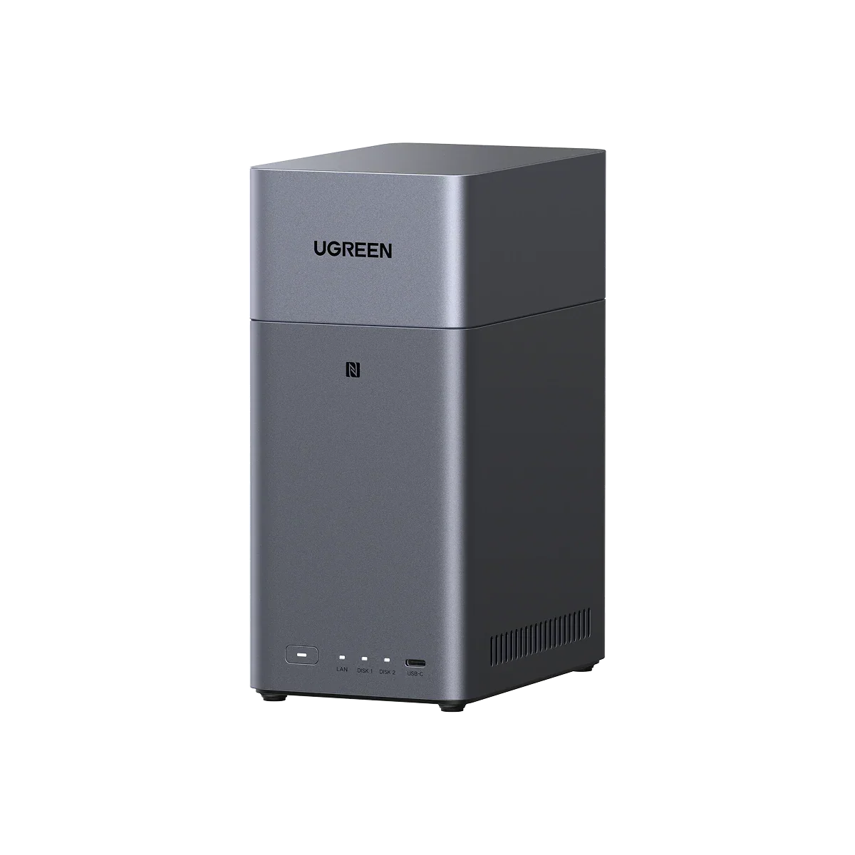 UGREEN NASync DH2300 NAS desktop a 2 alloggiamenti, LAN 1 GbE, 4 GB RAM, connessione NFC One-Touch