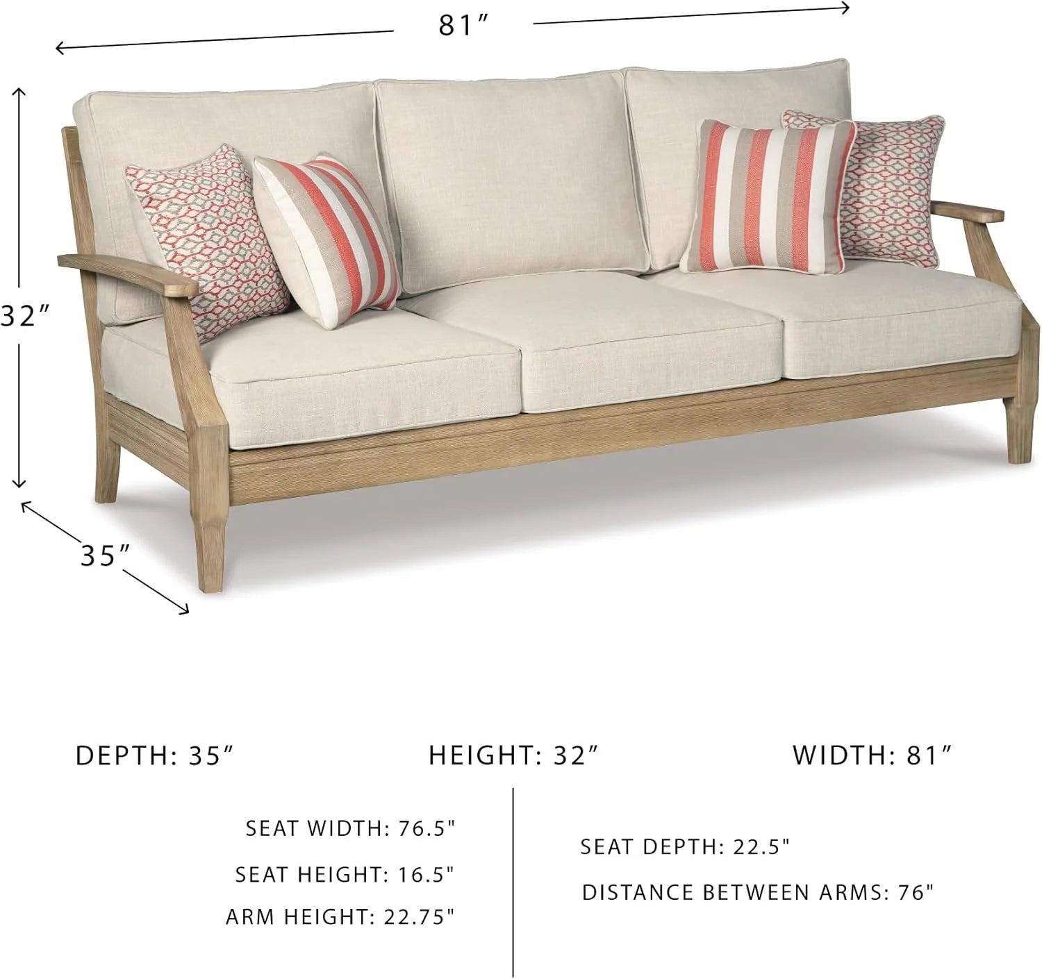 Coastal view outdoor terrace eucalyptus sofa