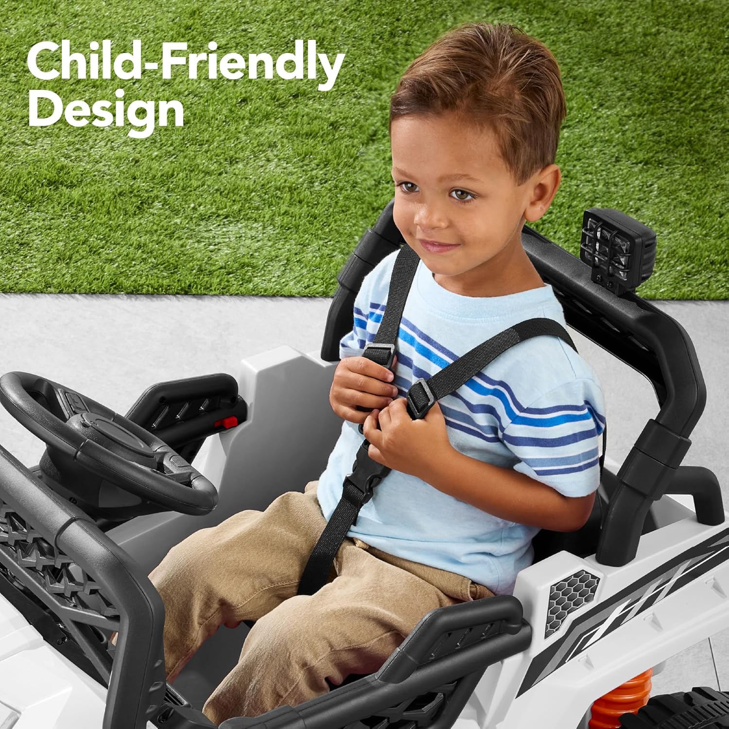 Children's black UTV electric children's car