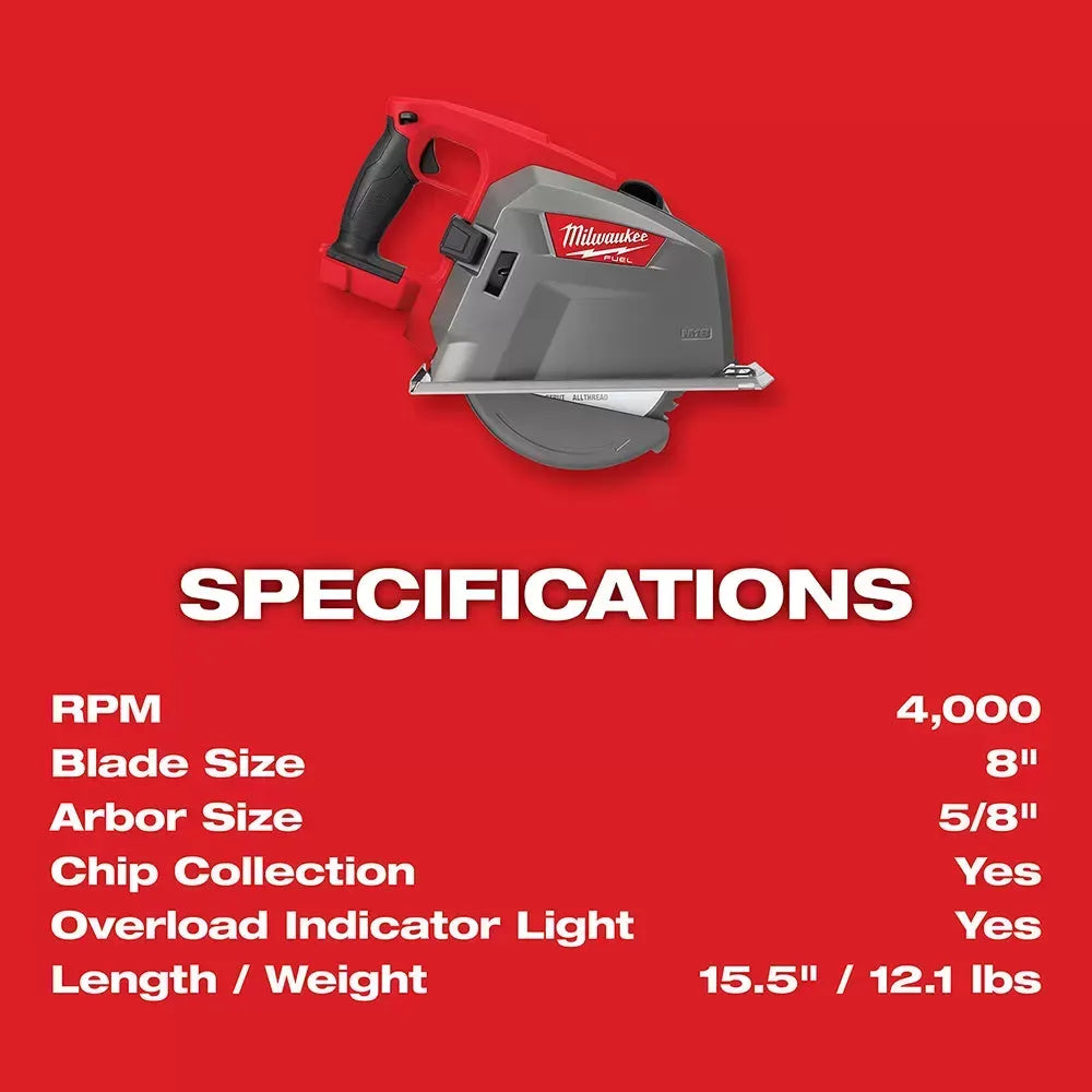 Milwaukee 2982-20 M18 FUEL 18V 8 Cordless Metal Cutting Circular Saw -Bare Tool