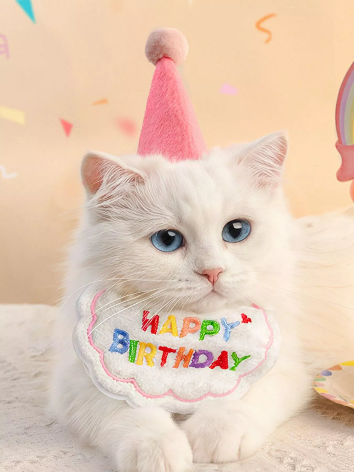7 Piece Pet Birthday Hat & Scarf Set