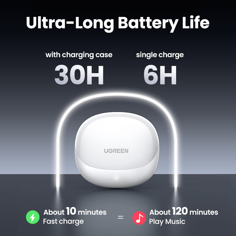 UGREEN Earbuds HiTune H6 Pro Hybrid Active Noise-Cancelling White