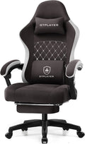 Gaming Chair, Computer Office Chair with Pocket Spring Cushion, Linkage Armrests and Footrest, High Back Ergonomic Computer Chair with Lumbar Support Task Chair with Footrest