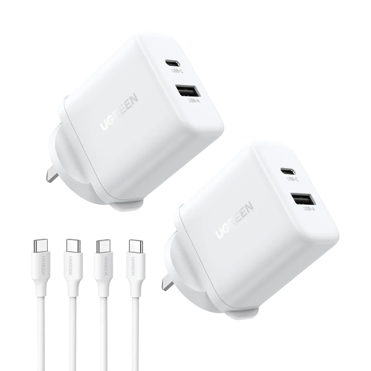 UGREEN Zapix 20W 2-Port Charger with USB-C Cable