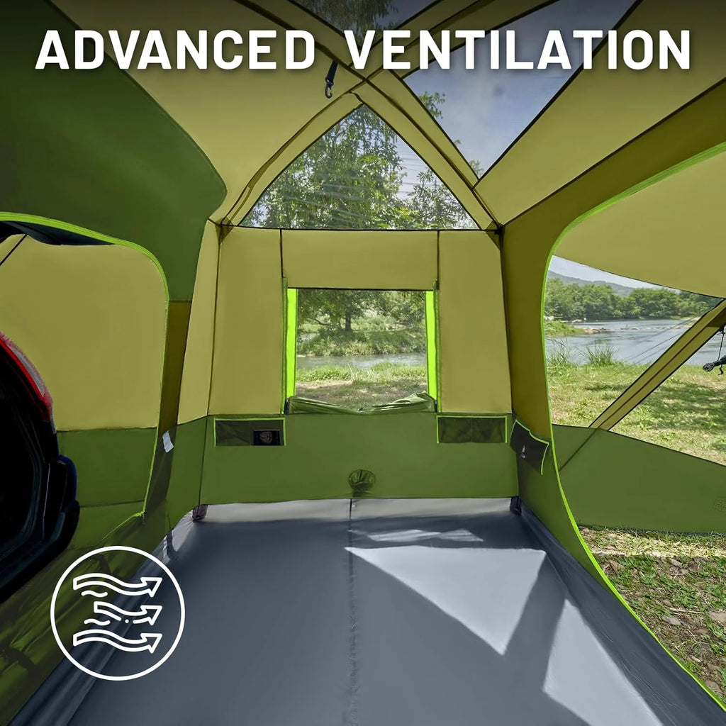 TIMBER RIDGE 5-9 Person SUV Tent with Screen Porch and Awning for Family Camping, Weather Resistant and Portable Van or Car Tent, Includes Rainfly and Storage Bag, 13' W X 10' L X 7.1' H