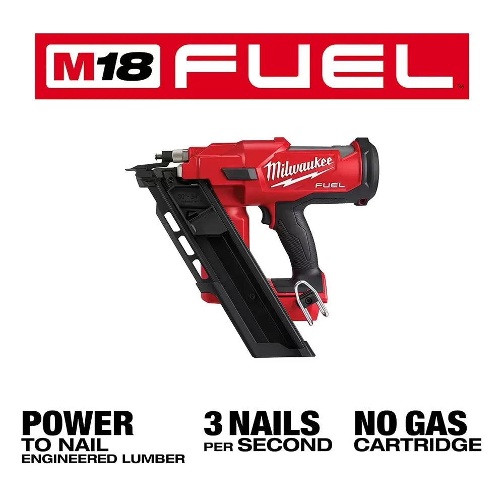 Milwaukee 2745-20EM M18 FUEL 18V 30 Degree Framing Nailer w/ EXT Capacity Mag