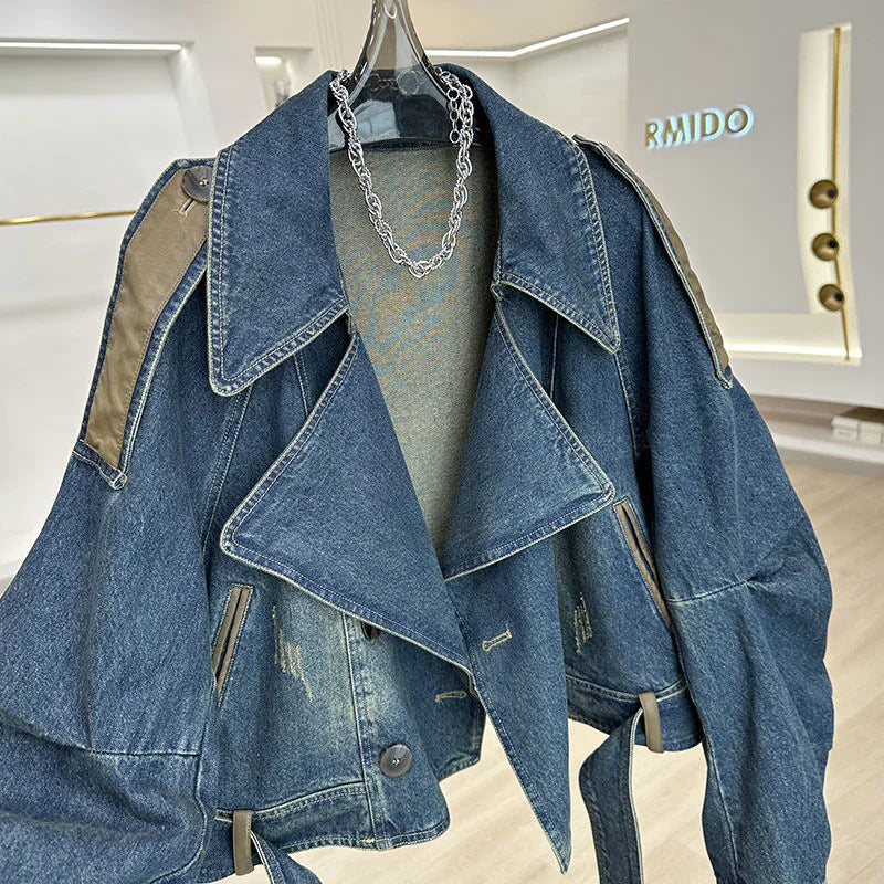 Chic Retro Blue Denim Jacket