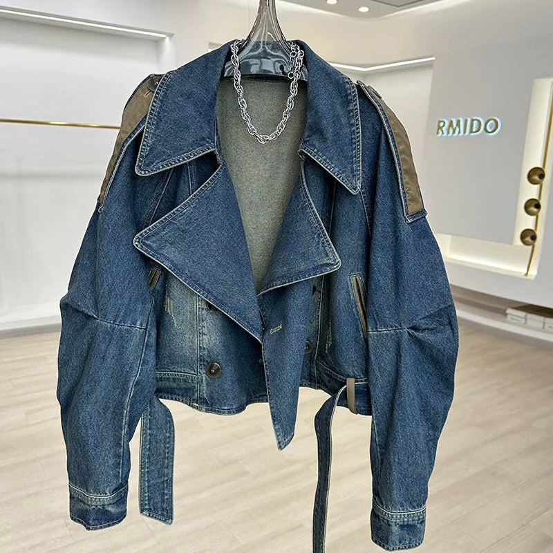 Chic Retro Blue Denim Jacket