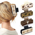 Sunflower Cowhide Western Hair Claw Set
