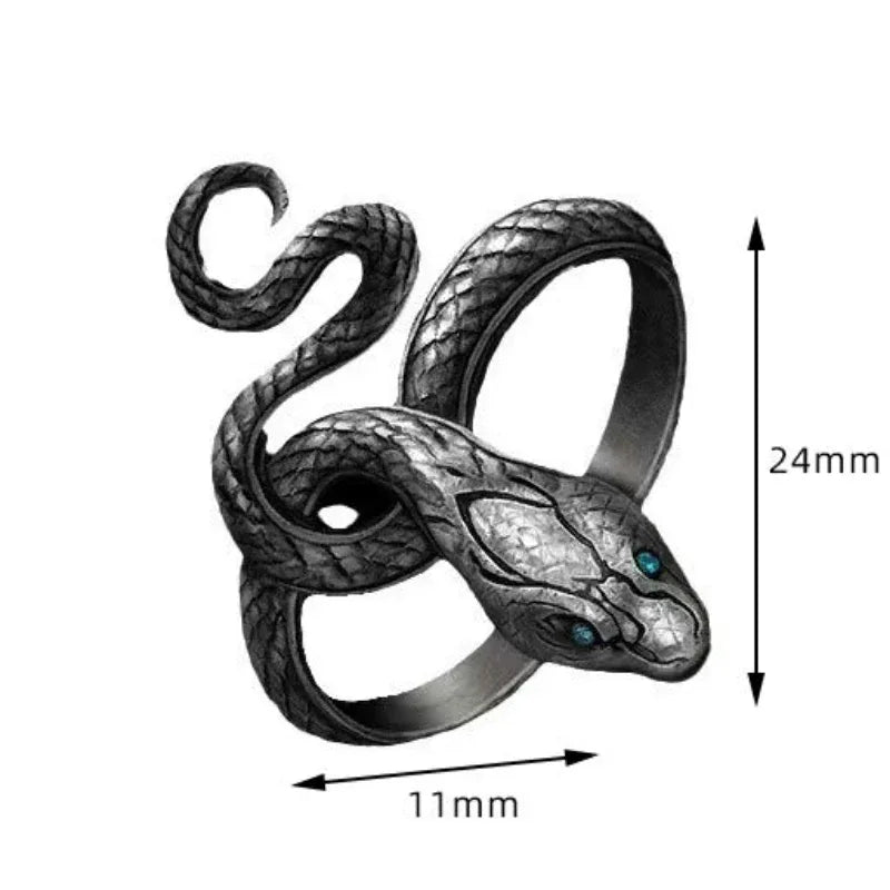 Adjustable Zinc Alloy Retro Snake Ring