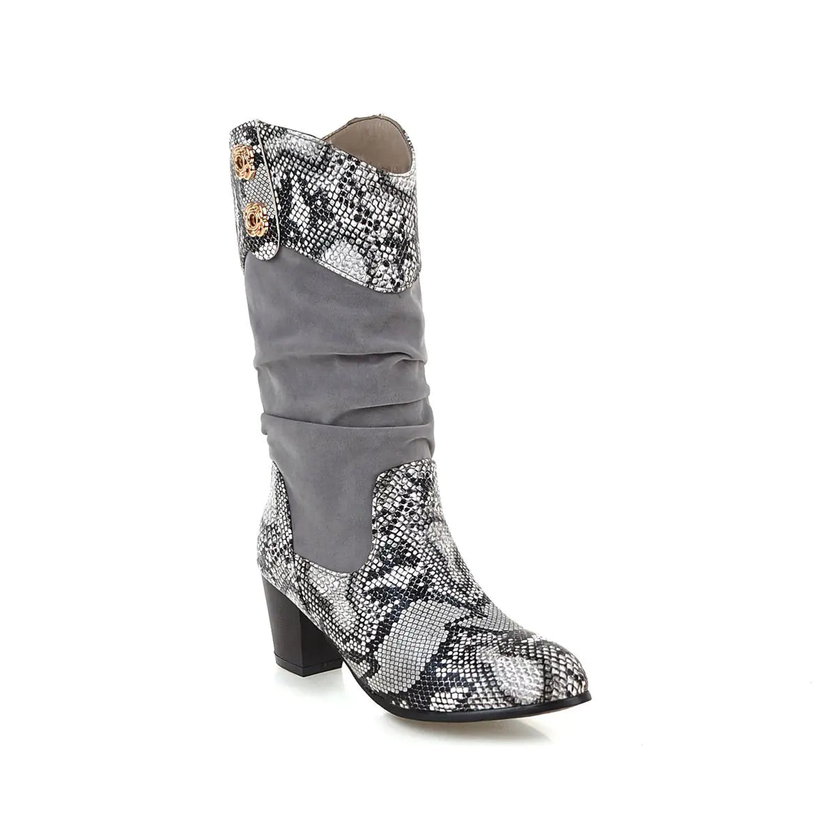 Serpentine Suede Cowboy Boots