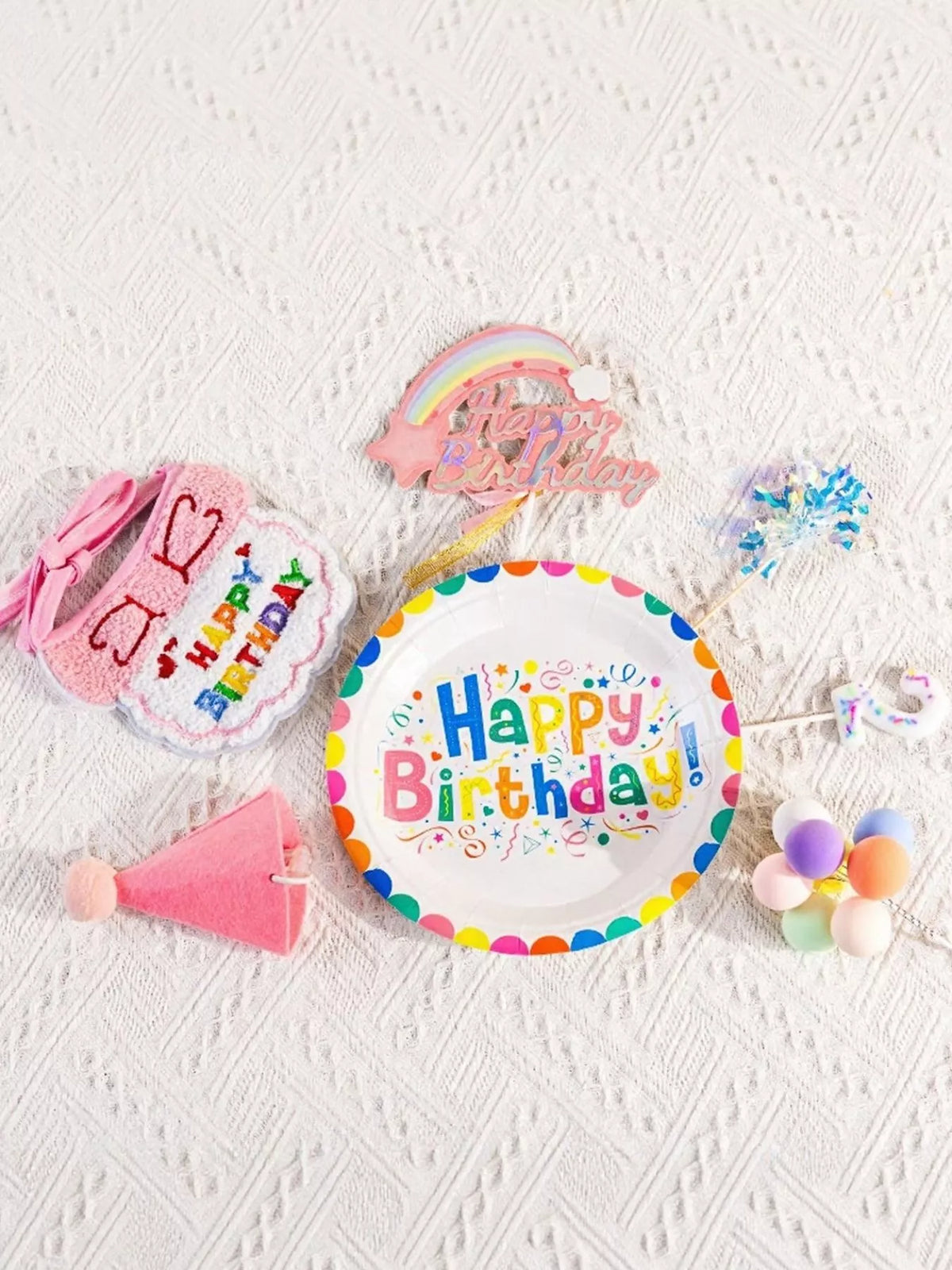 7 Piece Pet Birthday Hat & Scarf Set