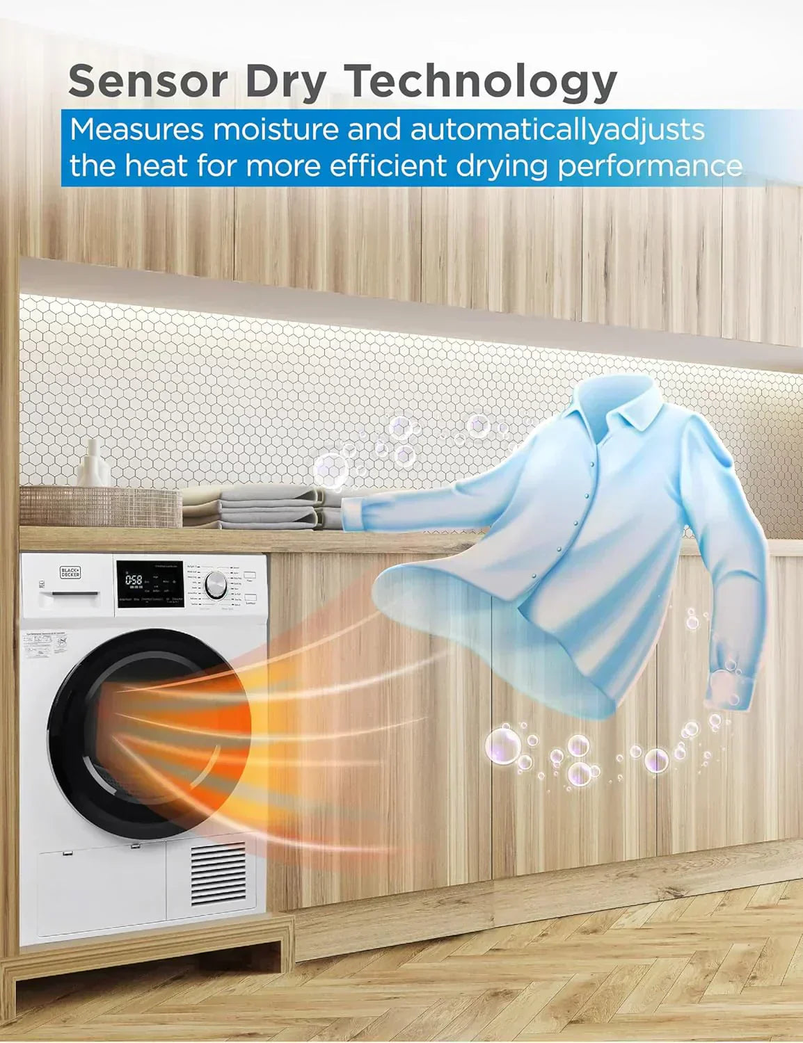 Compact Clothes Dryer 1.5 Cu. Ft. 850W Electric Dryer 120V Vented Dryer Stainless Steel Drum