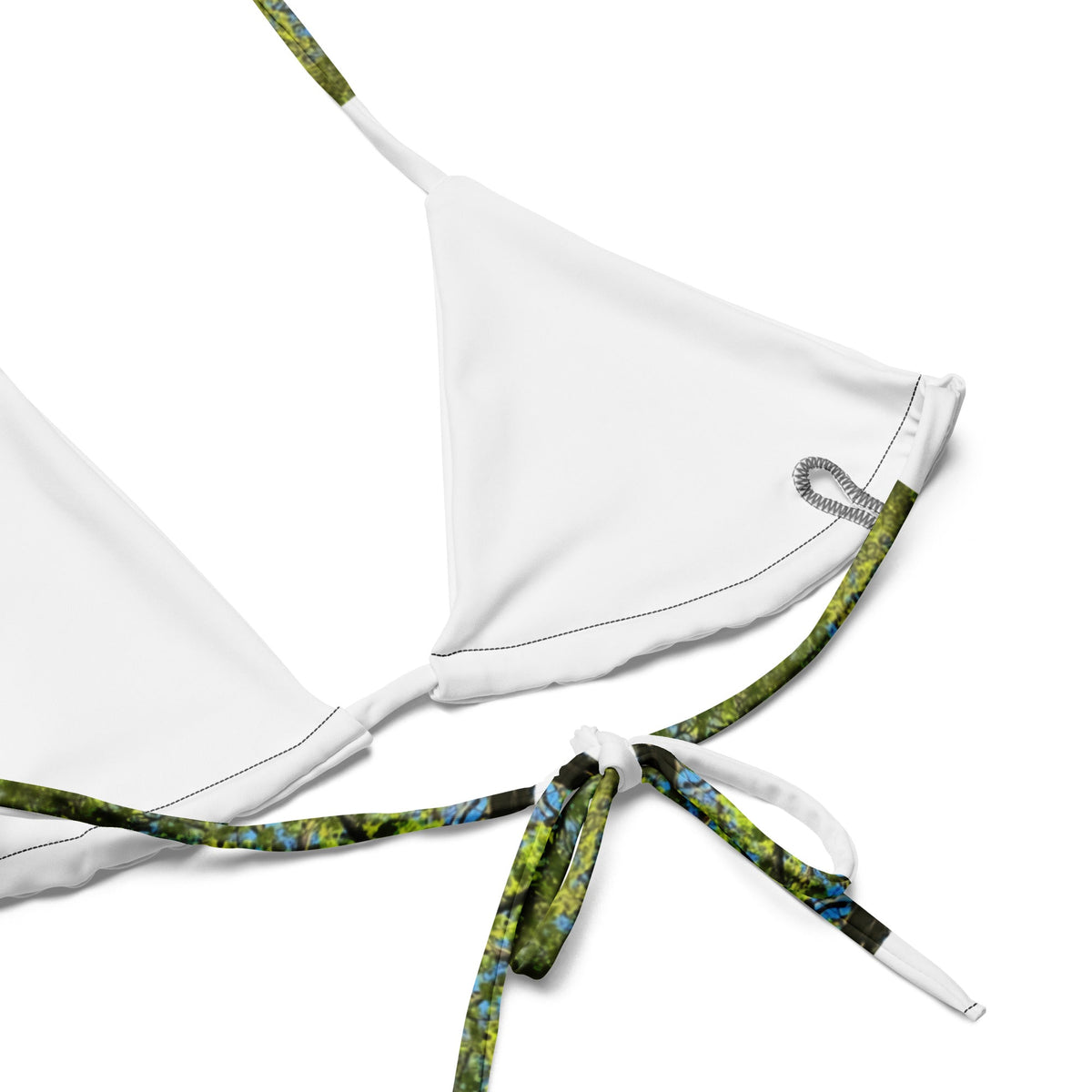 All-over print recycled string bikini top