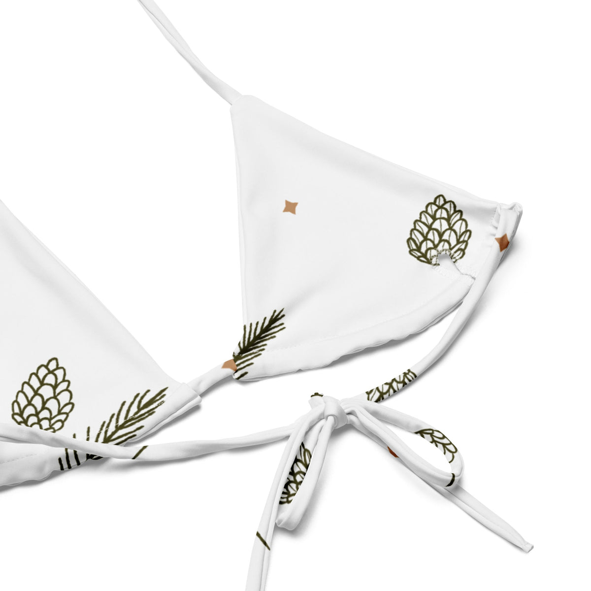 All-over print recycled string bikini top