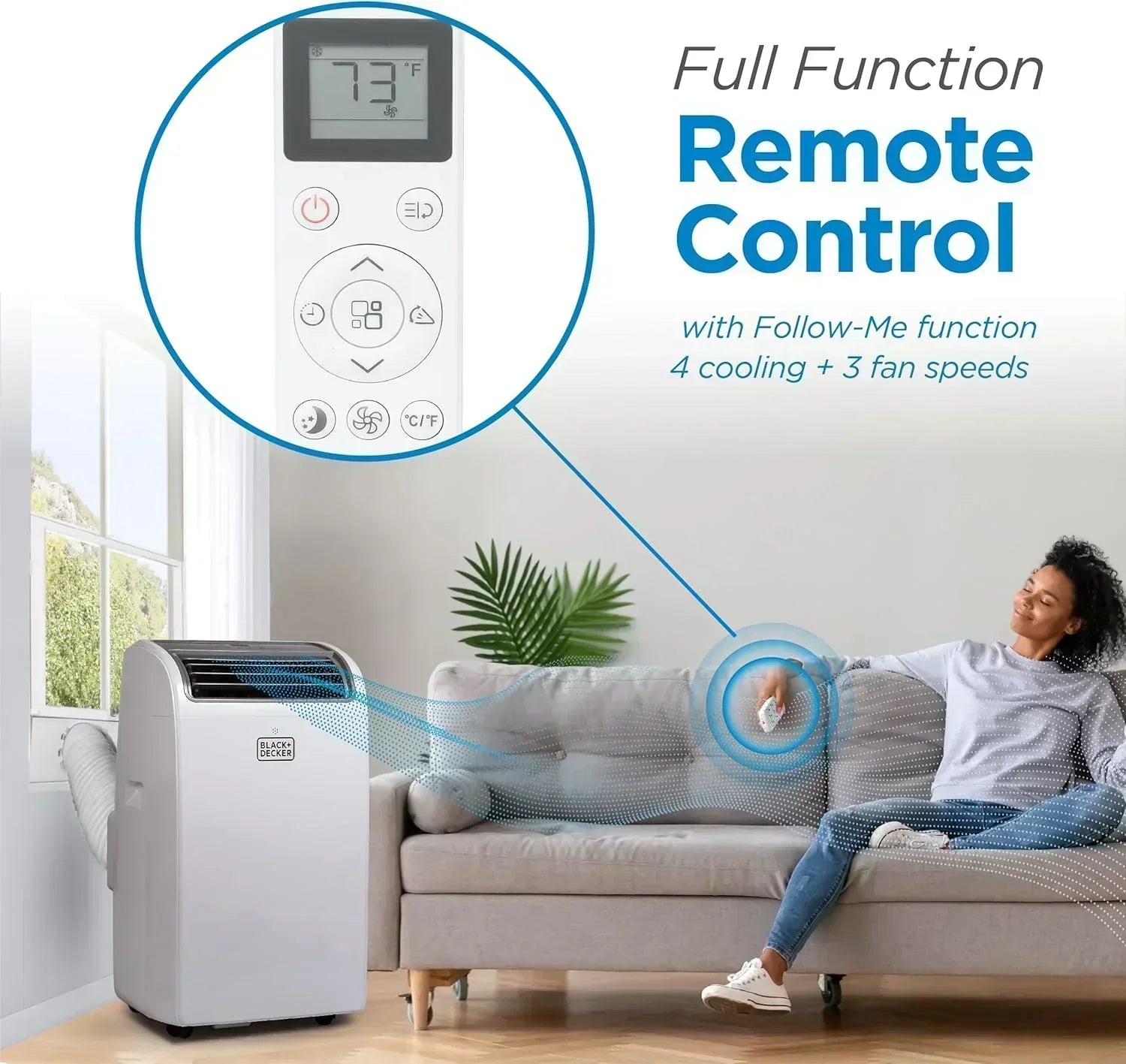 BLACK+DECKER 10,000 BTU Portable Air Conditioner for Rooms up to 450 Sq with Remote Control