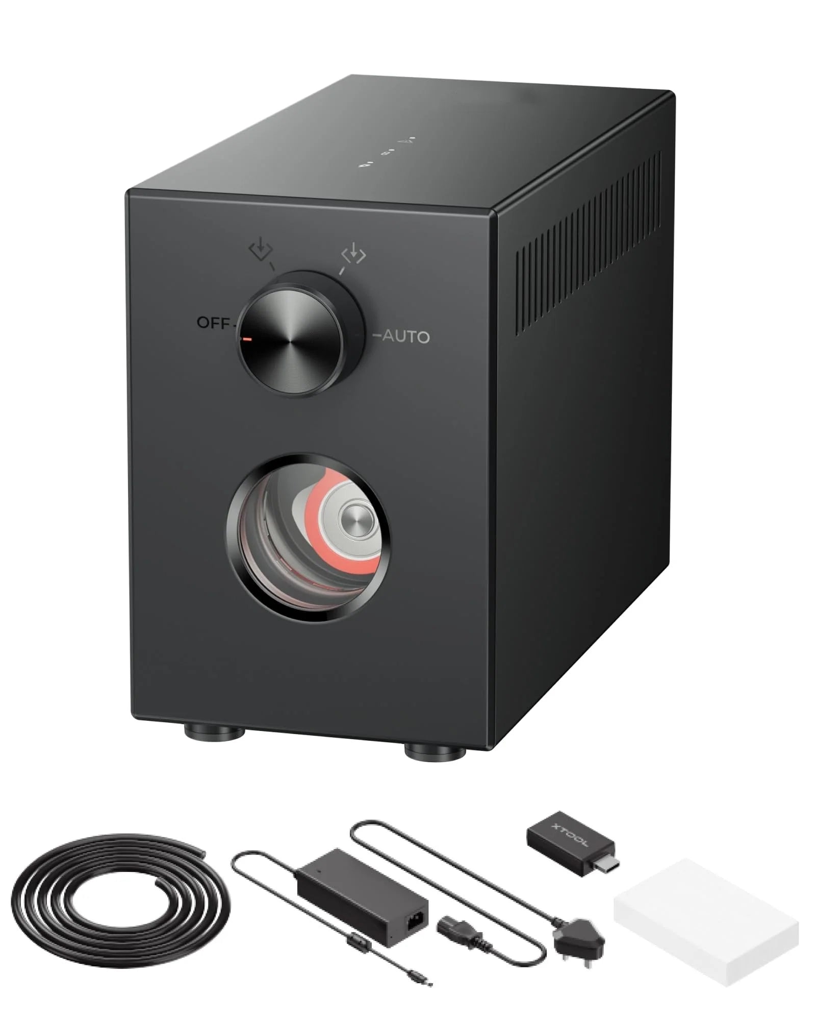 Air-Compress Assist with Upgraded Metal Pistion Pump, 30L/min Air Output for Laser Cutter, Auto Control, HEPA Filter, Cut Cleaner and Faster