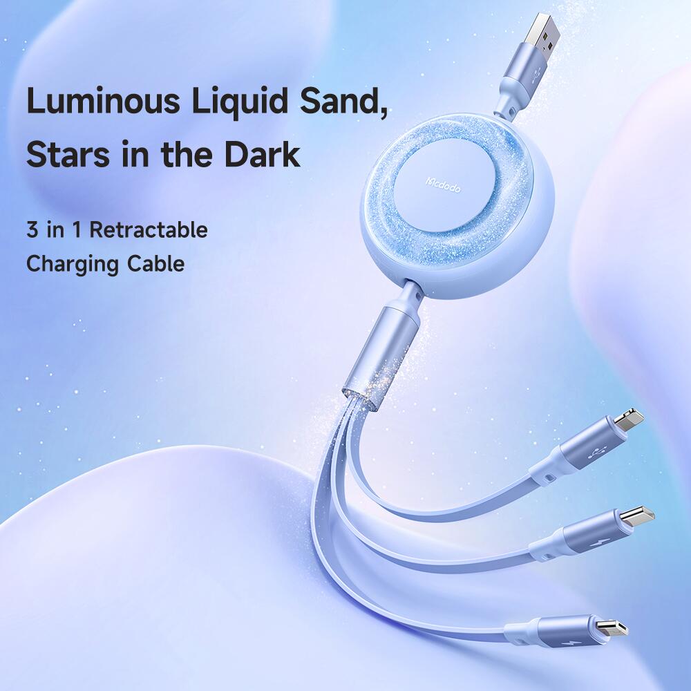 Mcdodo 3 in 1 USB-A  to Lightning+Micro+Type-C  Data Cable 1.2m