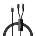 2 in 1 100W USB-C to Type-C and Lightning Cable with LED 1.2m