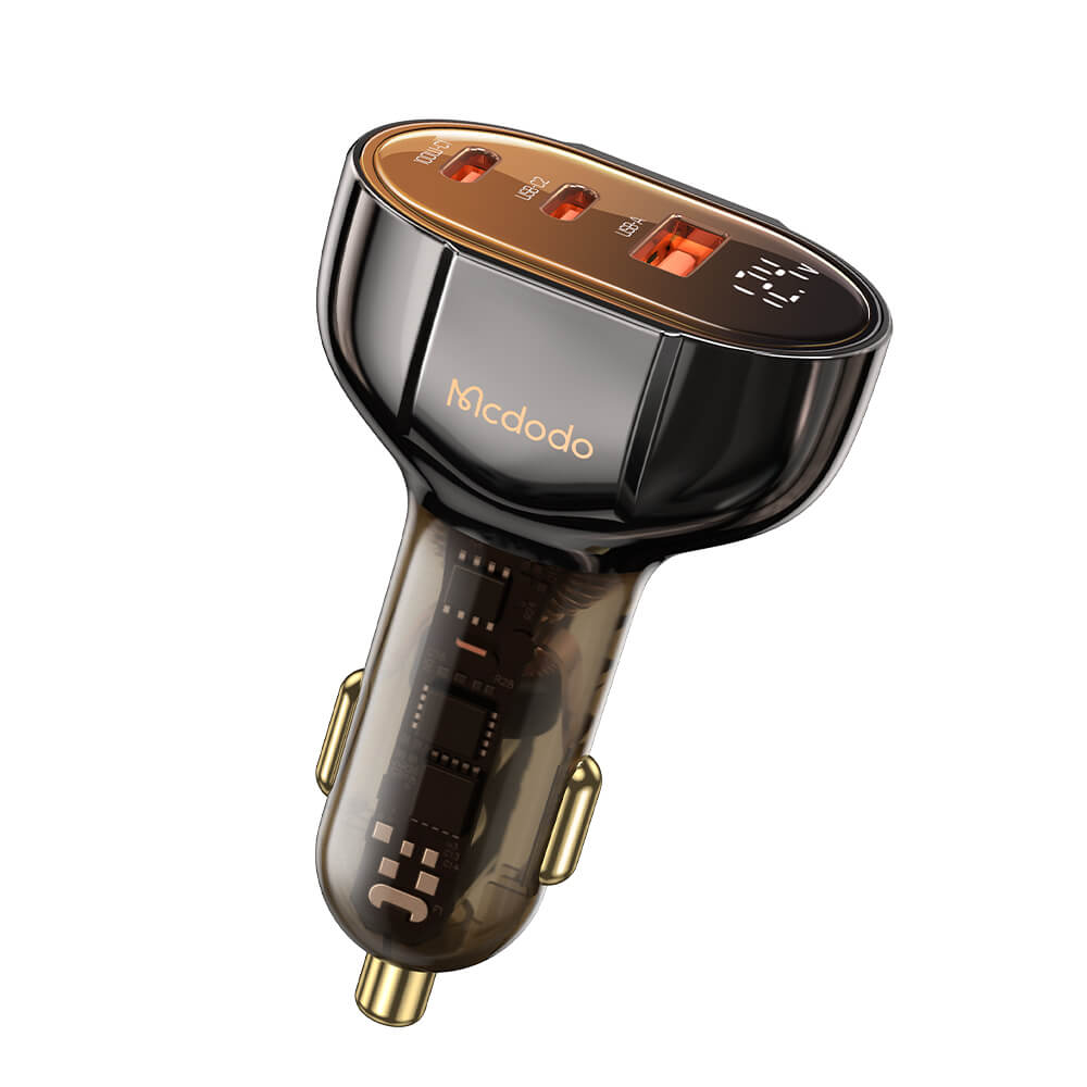 Mcdodo Prism Series 100W Dual USB-C +USB-A Digital Display PD Car Charger